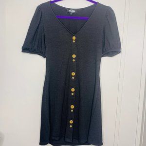 Street Wanderer Black Shirt Dress L